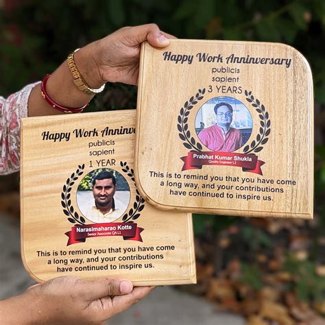 Celebrating Milestones | Customized Work Anniversary Wood Plaque ...