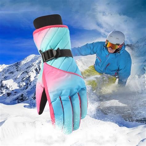 Ski Gloves Women Winter Warm Snowboard Gloves Outdoor Screen Touch ...