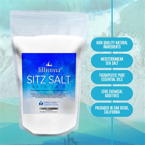 Lilliuma Sitz Bath Salt - Mediterranean Sea Salt Bath Soak – Better ...