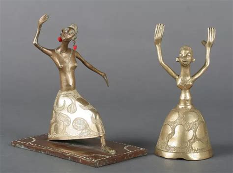 ART AFRICAIN - 2 Danseuses Africaines En Bronze Ethnie Fon Du Benin - Ex Dahomey EUR 60,00 ...