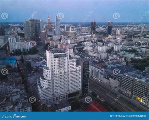 Warsaw Skyline from 40th Floor Editorial Photography - Image of exterior, horizon: 111407552