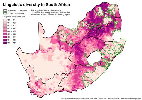 Linguistic diversity in South Africa [OC] : dataisbeautiful