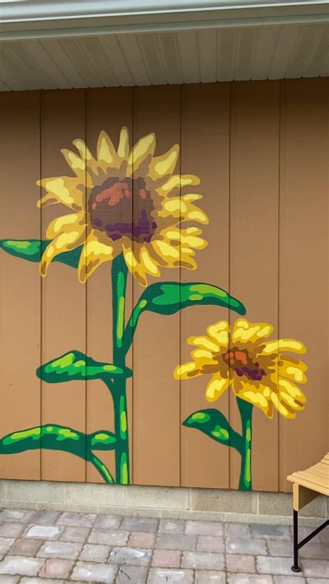 Sunflower mural on house – Artofit