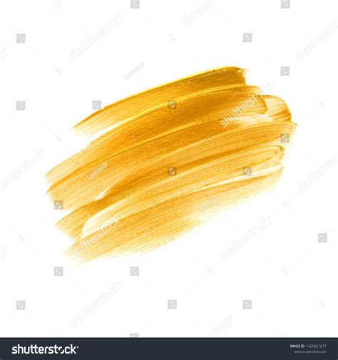 Gold Brush Paint Stroke Isolated Background Stock Vector (Royalty Free ...