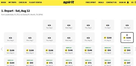 Spirit Airlines Low Fare Calendar : Best Fare Finder