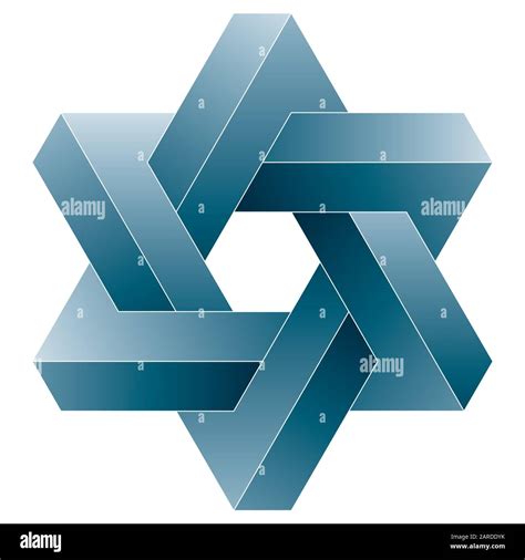 Star of David. Impossible hexagram shape. Vector optical illusion icon ...