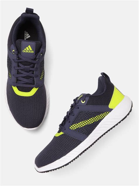 ADIDAS Men Navy Blue & Neon Green Woven Design Floatrise Running Shoes - Price History