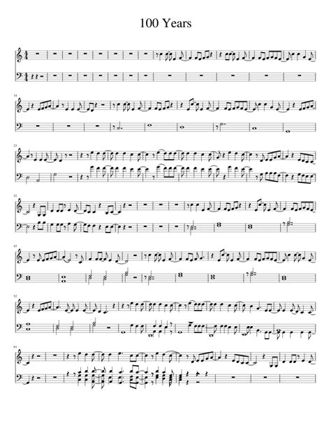 100 Years Sheet music for Piano (Solo) | Musescore.com