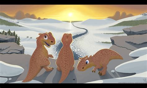 Sunset Ice Age Dinos by thazumi on DeviantArt