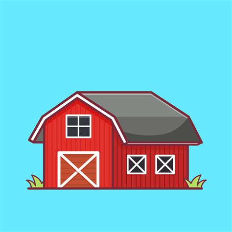 Red Barn Cartoon Vector Isolated background 5429205 Vector Art at Vecteezy