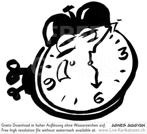 Wecker 6 Uhr Augen Schrauben — www.Live-Karikaturen.ch