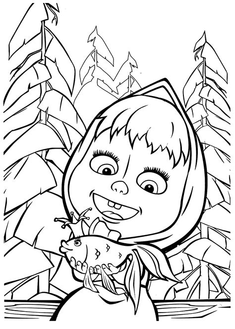 Masha and the Bear Coloring Pages - Free Coloring Pages Printables