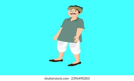 Indian Farmer Indian Cartoon Character Male Stock Illustration 2396490203 | Shutterstock