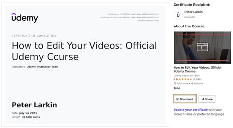 Udemy Certificate