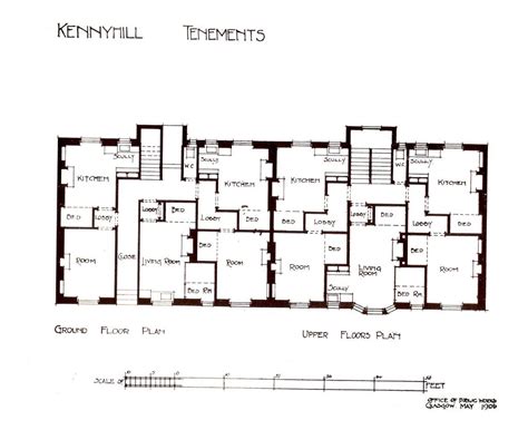 a layout map of the Kennyhill Tenements in 1906 | Ground floor plan ...