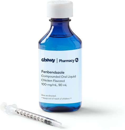 FENBENDAZOLE COMPOUNDED Oral Oil Liquid Chicken Flavored for Dogs, Cats & Horses, 100-mg/mL, 90 ...