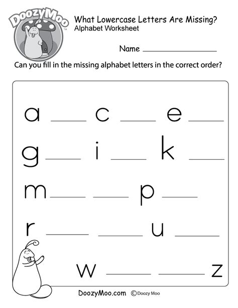 What Letters Are Missing? (Free Printable Worksheet) - Doozy Moo