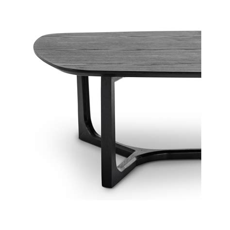 Span Oval 120cm Black Ashwood Oak Coffee Table - Bunnings Australia