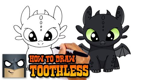 How to Draw Toothless | How to Train Your Dragon | Toothless drawing, Easy drawings, Dragon drawing