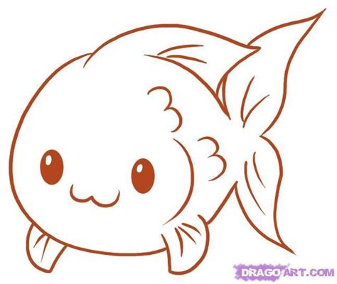 cute and easy to draw | how to draw a fish step 5 | Sea Life ... | Fish drawings, Easy drawings ...