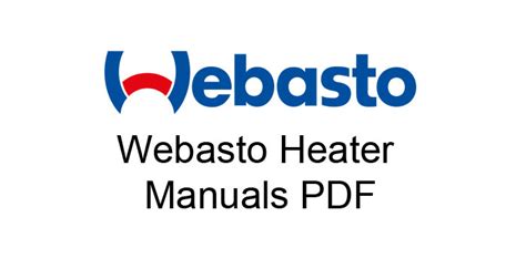 Webasto Heater Manuals PDF