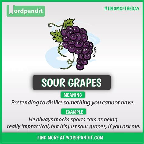 Idiom of the day: Sour Grapes | English phrases idioms, Interesting ...