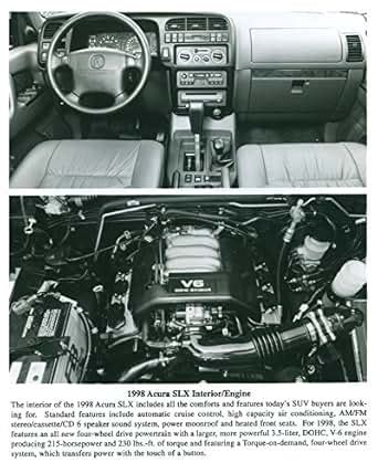 Amazon.com: 1998 Acura SLX Interior & Engine Automobile Factory Photo: Entertainment Collectibles