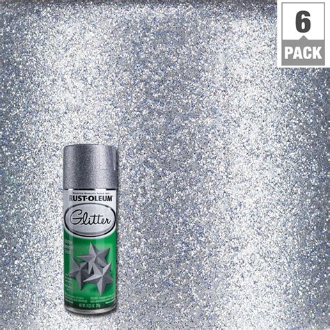 Rust-Oleum Specialty 10.25 oz. Silver Glitter Spray Paint (6-Pack)-267734 - The Home Depot