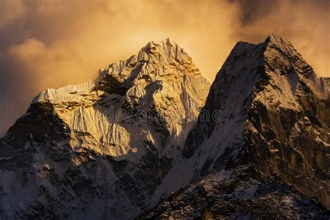 Mountains Sunrise Himalaya stock photo. Image of nepal - 133783740