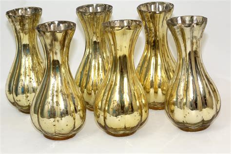 Amazon.com: BD Crafts Antique Gold Bud vase. Set of 6: Home & Kitchen