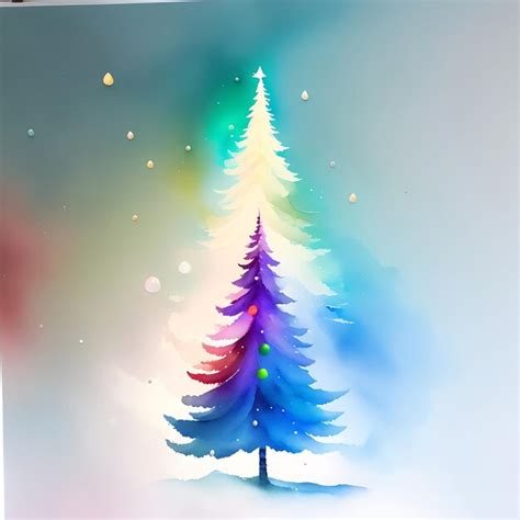 Premium Photo | Abstract Watercolor Christmas Tree Painting with Paint ...