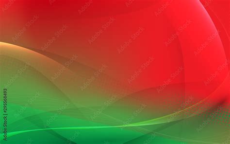 Abstract light lines on red and green background. Curved wavy stripe line and smooth Stock ...