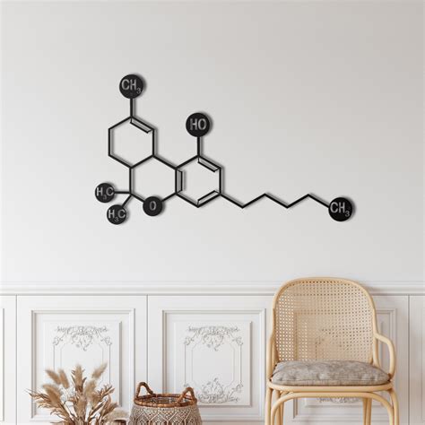 THC Molecule Metal Wall Art – Dekadron