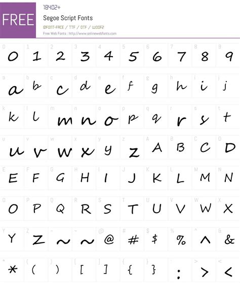 Segoe Script 5.00 Fonts Free Download - OnlineWebFonts.COM