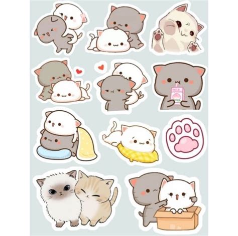 kpop kartun sticker stiker kucing lucu cat stitch hello kitty doraemon | Lazada Indonesia