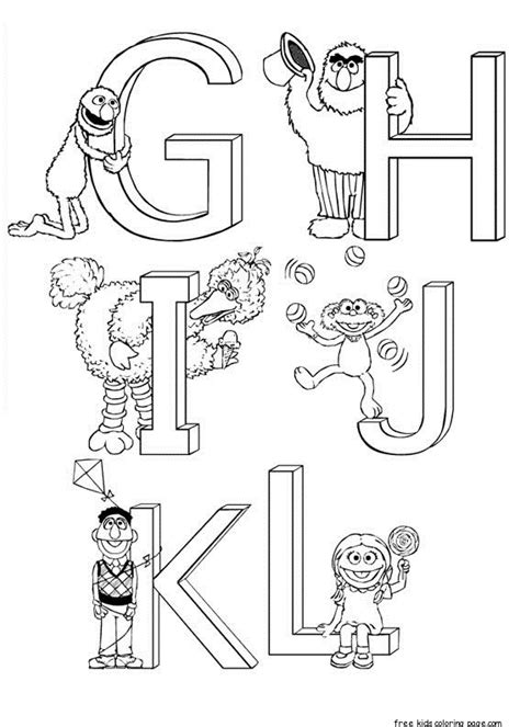 Print out sesame street alphabet coloring sheets for kids