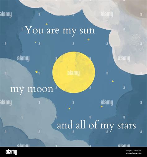 Night sky instagram post template vector "You are my sun my moon and all of my stars Stock ...