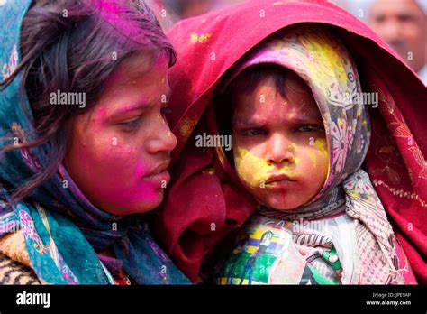 Asia, India, Nandgaon Celebration of holi festival Stock Photo - Alamy