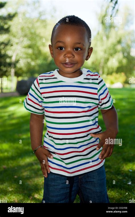 Cute little african american baby boy playing at park Stock Photo - Alamy