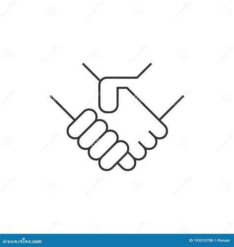 Outline icon - Handshake stock vector. Illustration of handshake ...