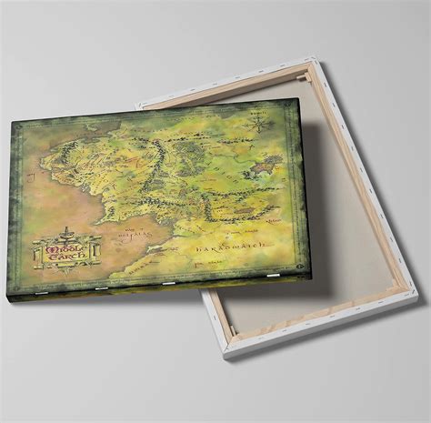 Buy Pavaieics Vintage Lord Of The Rings Map Of Middle Earth Canvas Wall ...