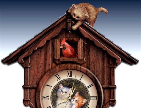 Moments Of Purr-fection Wooden Cuckoo Clock With Kittens - detail 1 | Cuckoo clock, Clock, Clock ...