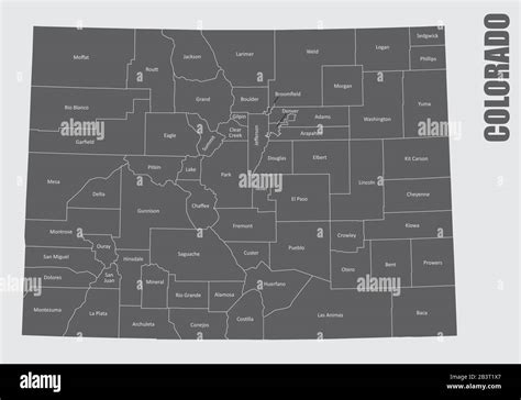 Colorado counties map Stock Vector Image & Art - Alamy