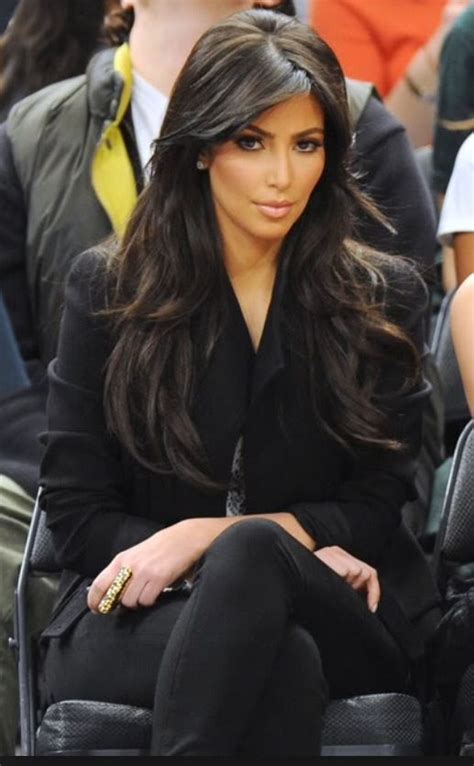 Kim Kardashian long layers. Side bang. Long hair. Stunning!!!!!! Side Bangs With Long Hair ...