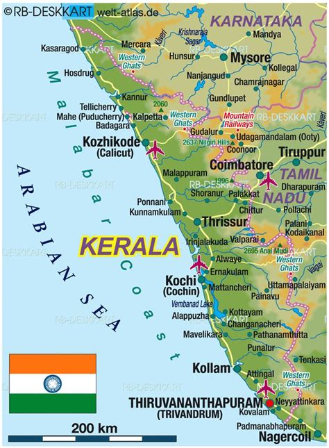 Map of Kerala | India world map, India map, Travel india beautiful places