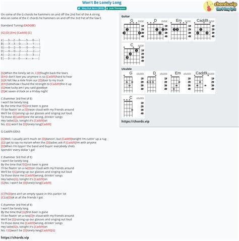 Chord: Won't Be Lonely Long - Josh Thompson - tab, song lyric, sheet, guitar, ukulele | chords.vip