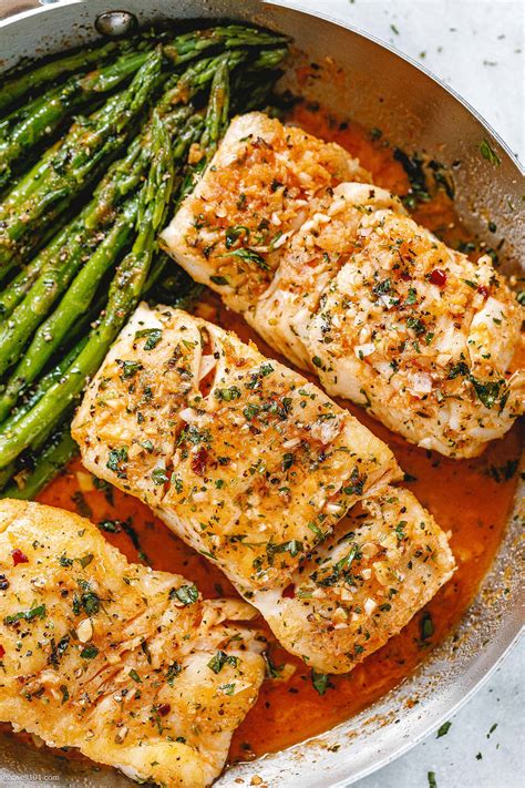 Garlic Butter Cod with Lemon Asparagus Skillet – Healthy Fish Recipe ...