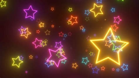 many different colored stars on a black background