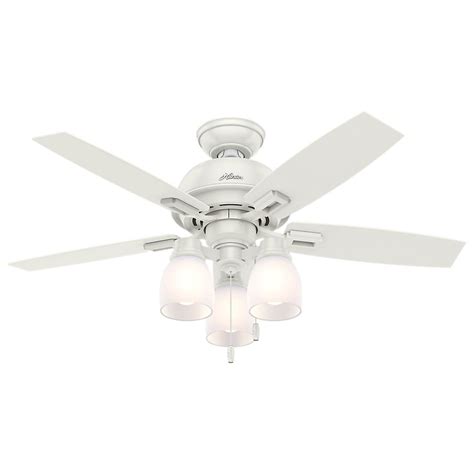 Hunter Donegan 44 in. LED 3-Light Indoor Fresh White Ceiling Fan-52229 - The Home Depot