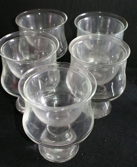 146: Set of 10 shrimp cocktail glasses and liners. H: 5 : Lot 146